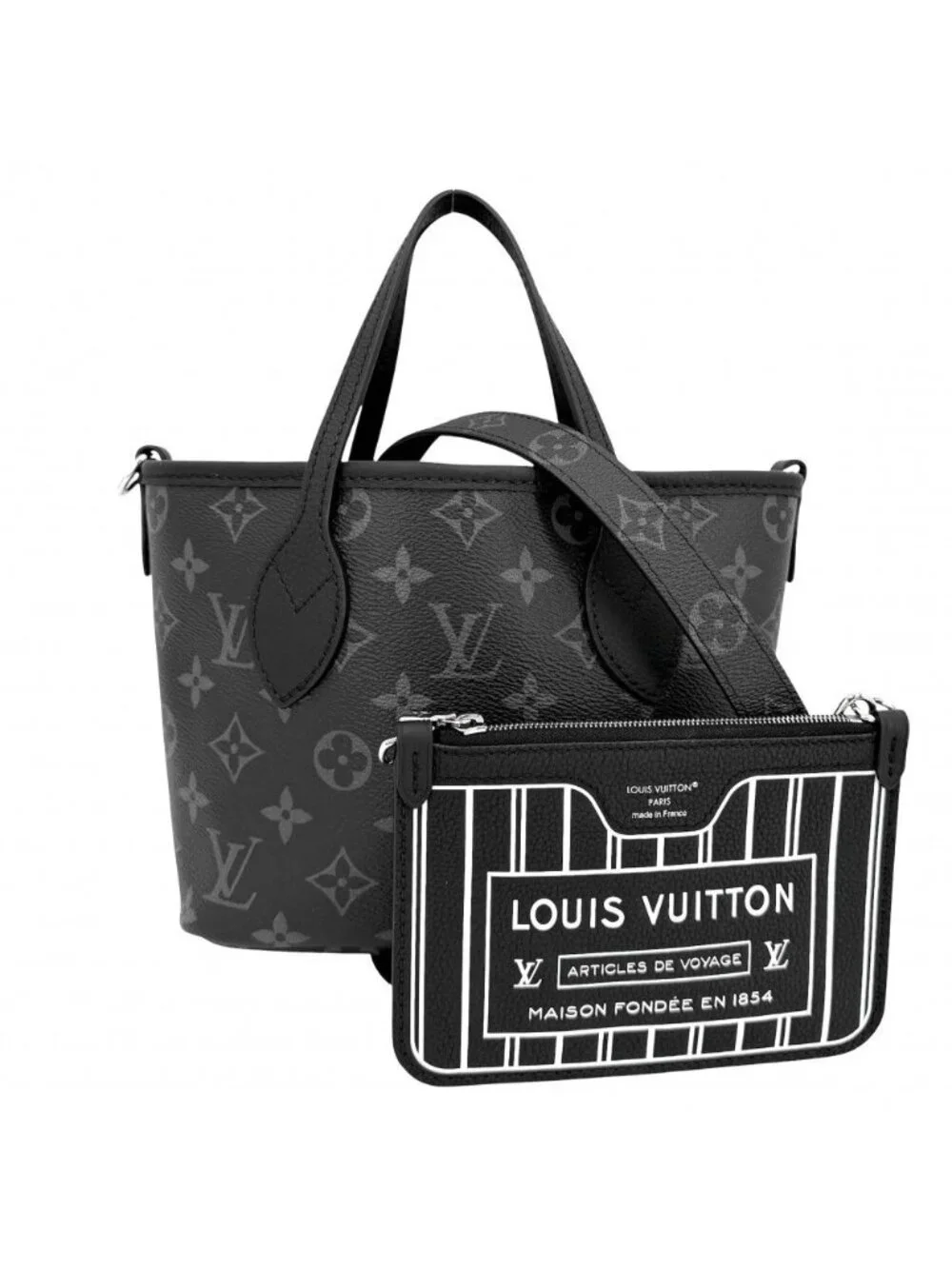 Louis Vuitton 2-Way Monogram Eclipse Neverfull Inside Out BB Shoulder Bag
